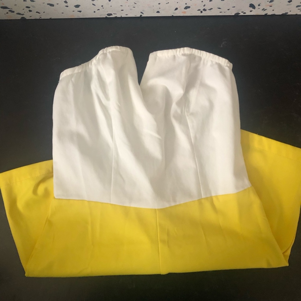 white & yellow romper NWT size small